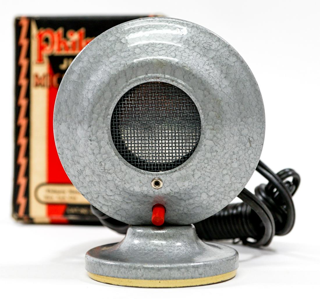 Rare Philmore Microphone Mint in Box: Philmore Junior Microphone Mint in Box. If lot is absent of a condition report one may be requested via email. Condition report is provided as an opinion only and is no guarantee as grading can be sub