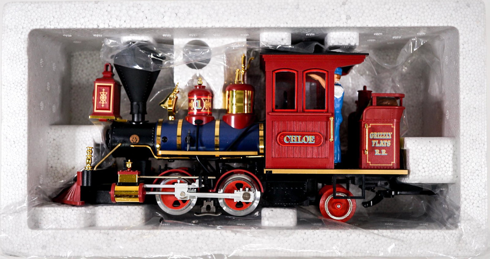 LGB 20130 Chloe Train MIB: LGB 20130 Chloe train. Mint-in-Box with certificate. Made in Germany. Box measures 10.5 in. x 7.25 in. x 5 in. tall. If lot is absent of a condition report one may be requested via email. Condition re