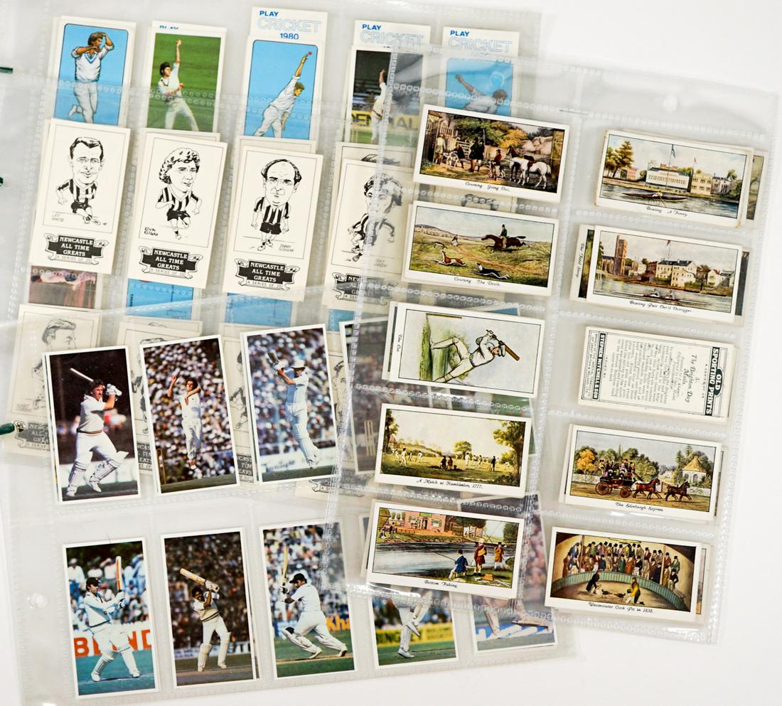 Tobacco Cards (4 Sets - 120 Cards) Soccer: Four complete tobacco card sets of soccer and cricket. EX+ in protective sleeve. Includes: 1) Sloan and Graham Limited Edition caricature cards of New Castle All Time Greats series of twenty-five. 2) 