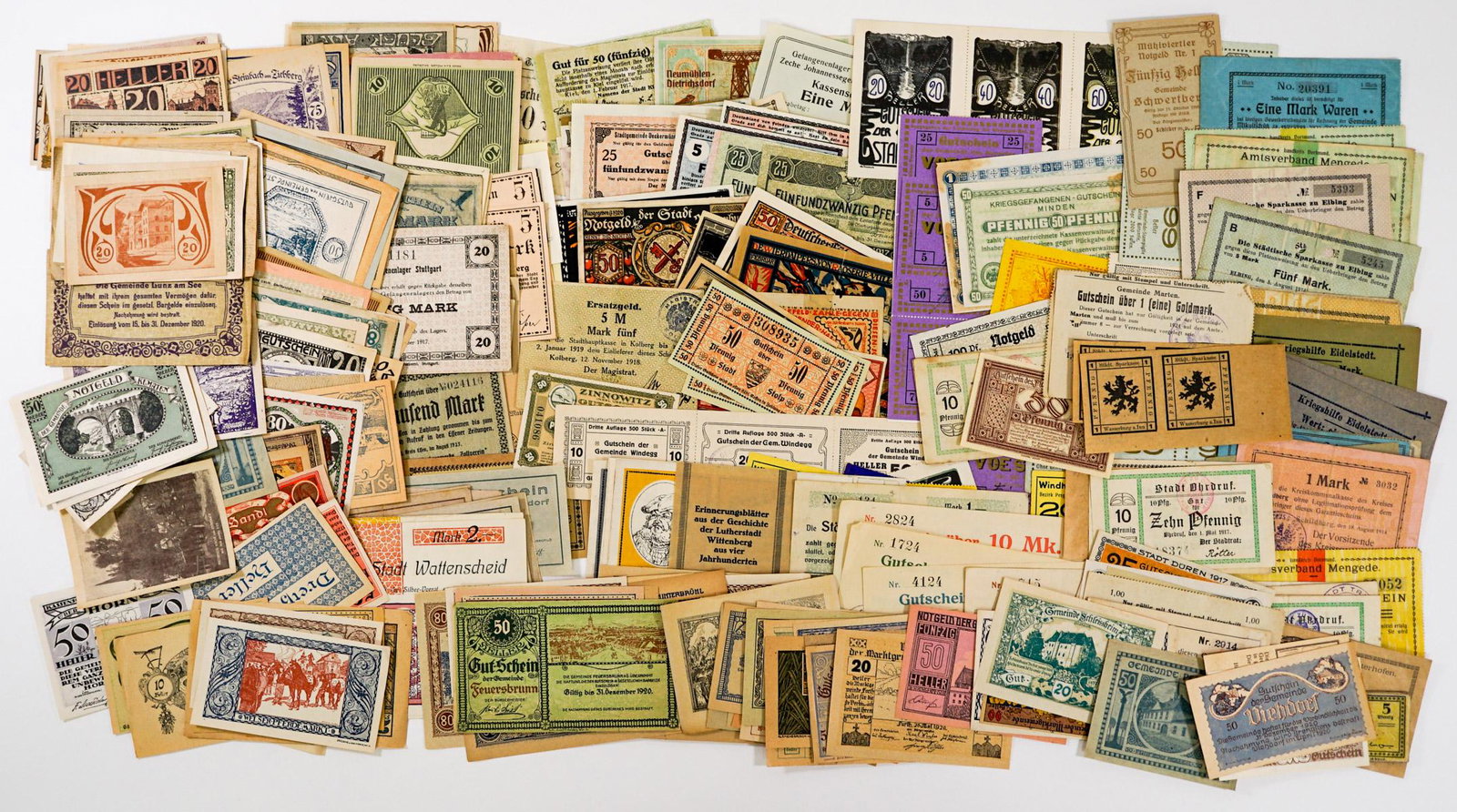 Antique German Notgeld: Antique German Notgeld. If lot is absent of a condition report one may be requested via email. Condition report is provided as an opinion only and is no guarantee as grading can be subjective. Buyer m