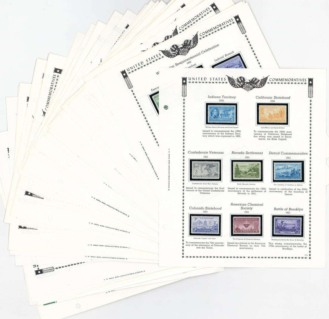 United States Commemoratives 1934-1950: A group of (32) pages with United States Commemoratives 1834-1950. Hingeless, no gum or tape. If lot is absent of a condition report one may be requested via email. Condition report is provided as an 