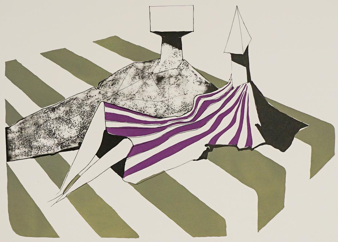 Lynn Russell Chadwick Litho #106/160 [2 Figures]: Lynn Russell Chadwick (England, 1914-2003) lithograph pencil signed 'Chadwick 72' lower right and numbered '106/160' lower left. Sheet measures 22 in. x 30 in. Provenance: Amity Art Foundation, Inc. c