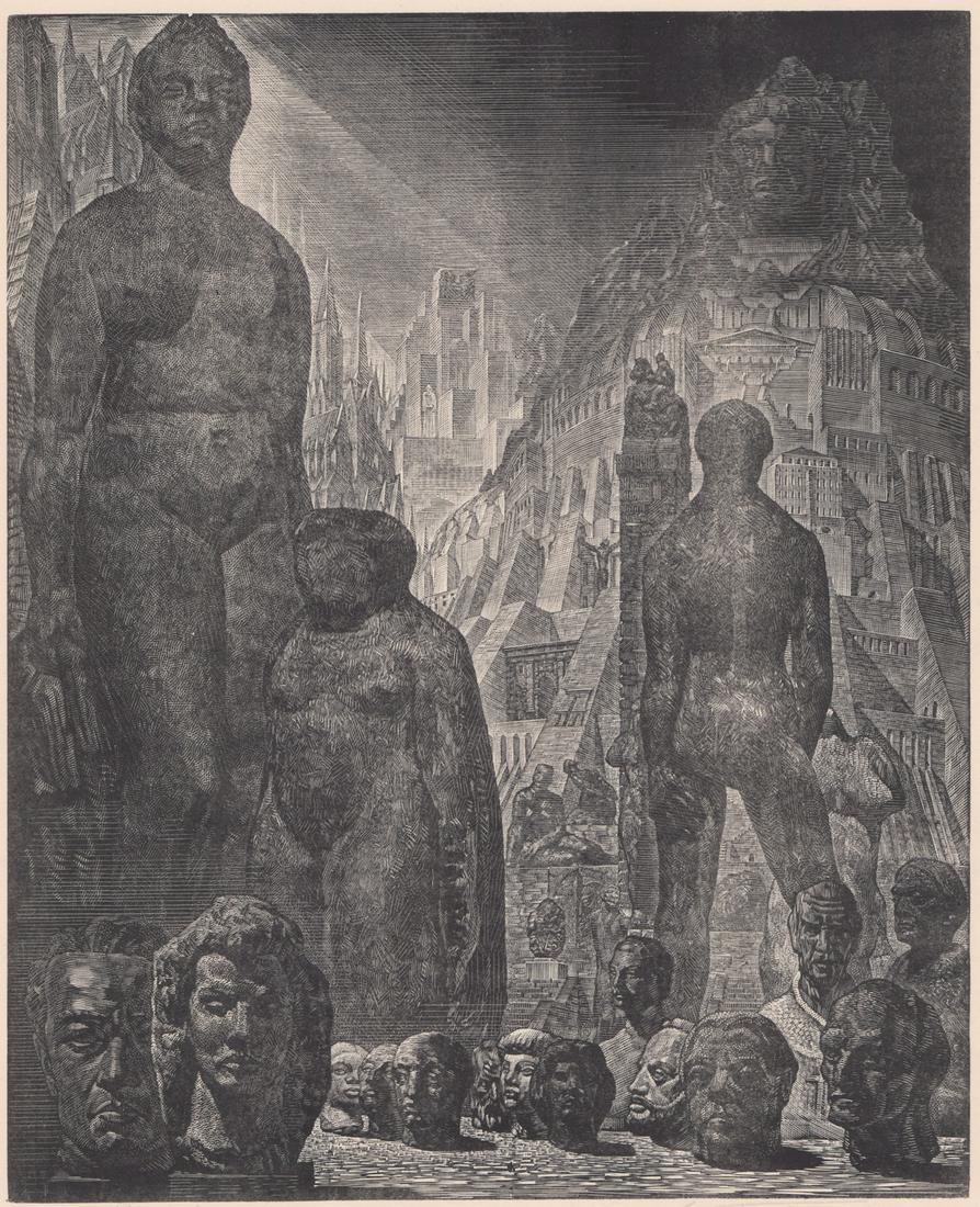 Victor Delhez Wood Engraving Signed: Victor Delhez (Belgian 1901-1985) wood engraving from the 1944-1945 Breda Catalog 612. Pencil signed lower right and inscribed 'epreuve d'artiste' lower left. Image measures 15.75 in. x 12.75 in. and 