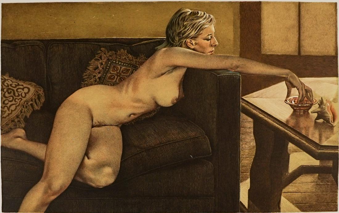 Mervin Corning Lithograph [Nude]: Mervin Corning (American, 1926-2006) pencil signed lithograph. Numbered '69/300' lower left. Image measures 13 in. x 20.675 in. and sheet measures 20.375 in. x 27.75 in. Unframed, loose and not glued 