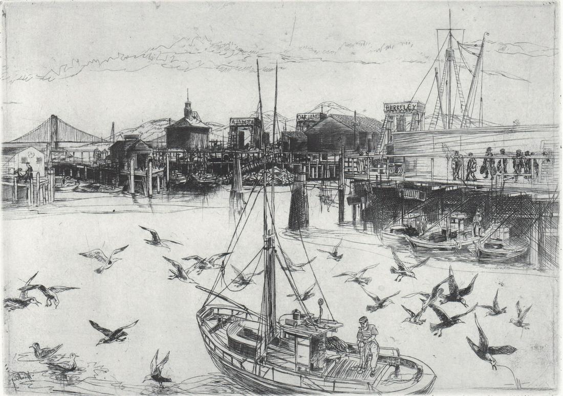 John Winkler Signed Etching [Fishing Boats]: John W. Winkler (Austrian/American, 1890-1979) pencil signed etching. Signed 'Winkler JW' lower center. Image size measures 7.25 in. x 10 in. and sheet size measures 9.5 in. - 12.875 in. If lot is abs