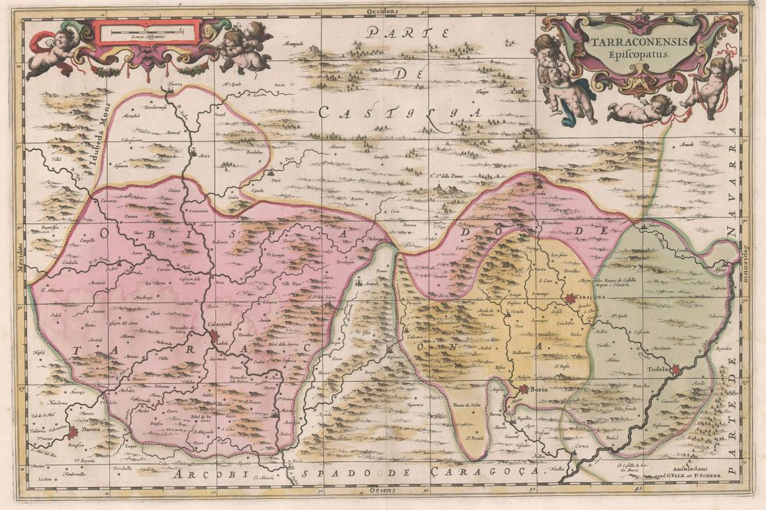G. Valk & P. Schenk Map of Ancient Spain C.1650: G. Valk & P. Schenk Map of Spain of the Ancient Roman Province, c. 1650. Map titled "Parte de Casiglga". Map measures 24-3/8" x 20-3/8" sheet size. Unframed, loose and not glued or mounted. If lot is 