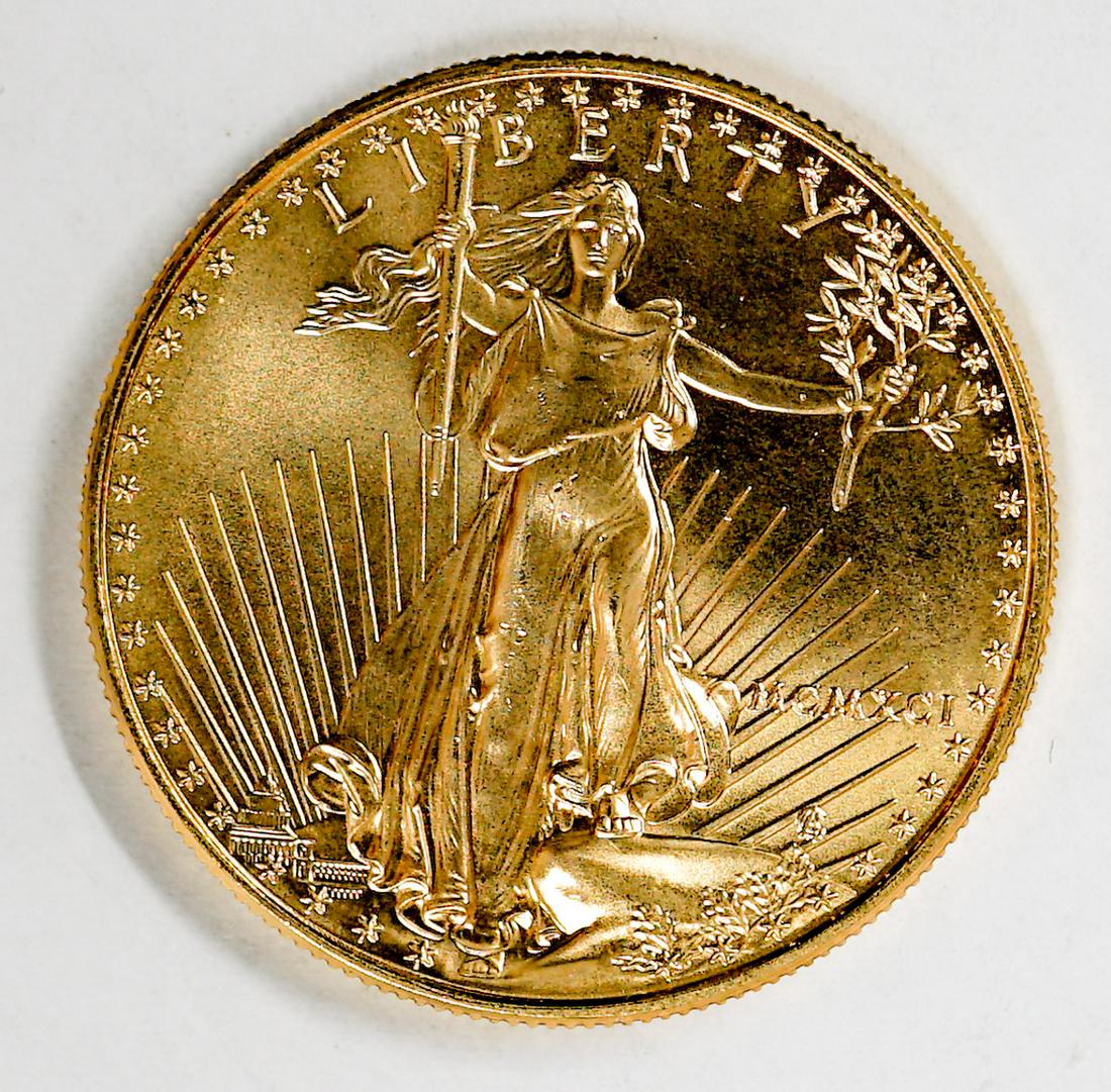1991 Gold American Eagle 1 oz. Gold U.S. $50 Coin (1 of 2)