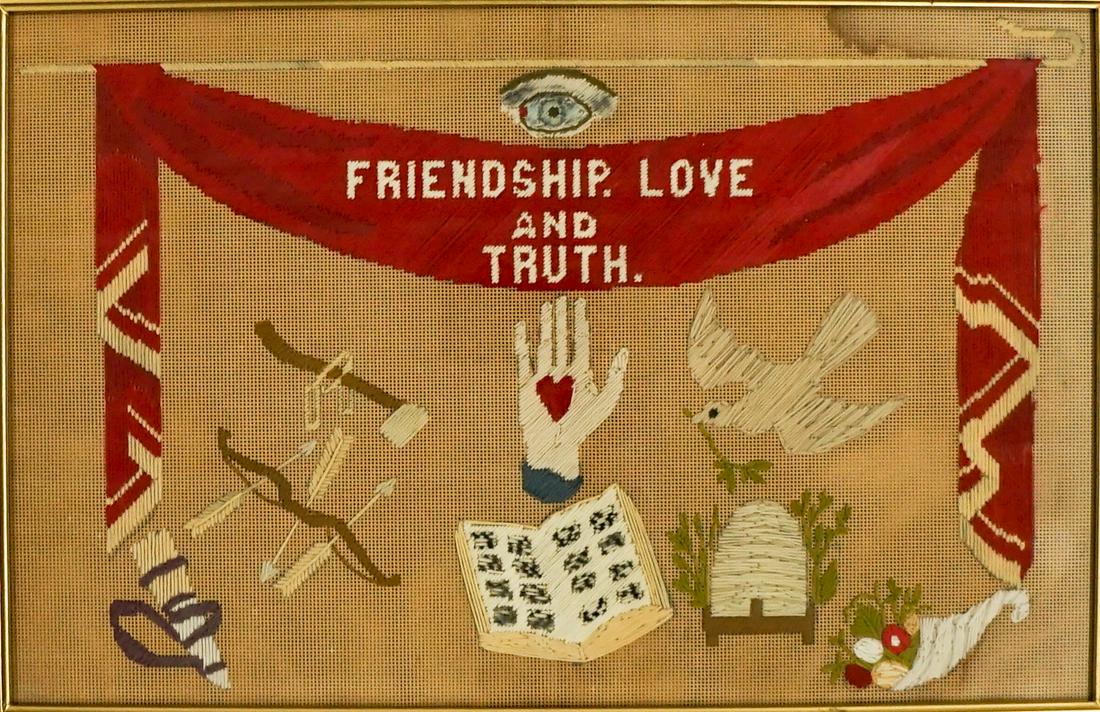 Antique Framed Needlepoint Saying (1 of 5)