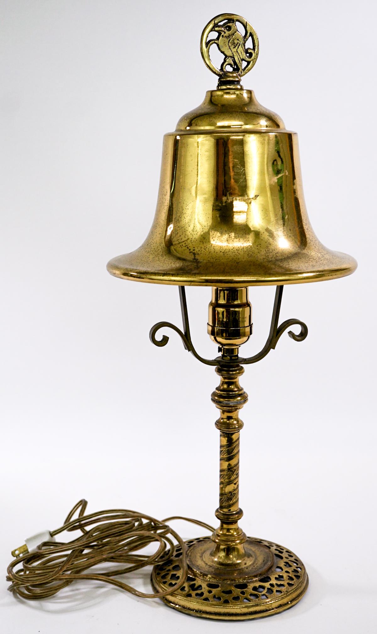 Vintage Ship's Bell Shade Brass Lamp (1 of 10)
