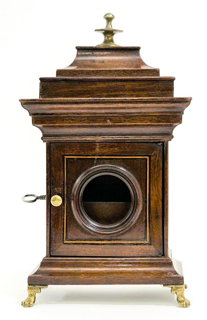 Vintage Mahogany Inlaid Pocket Watch Cabinet (1 of 10)