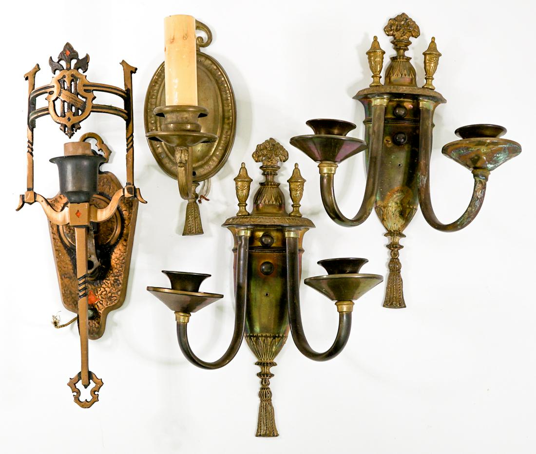 Vintage (4) Metal Light Sconces (1 of 15)