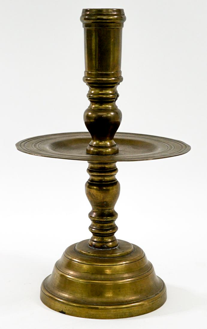 Early Brass Candlestick Holder (1 of 6)