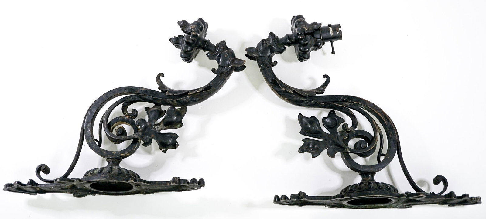 [Dragons] Pair Cast Iron Gas Light Sconces (1 of 15)