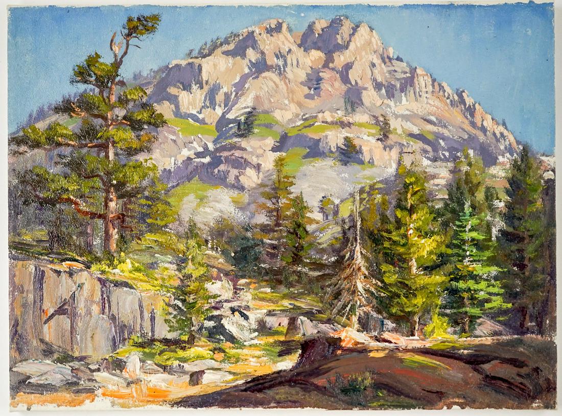 Frederick B. Kress Oil on Cloth [Cathedral Peak] (1 of 3)