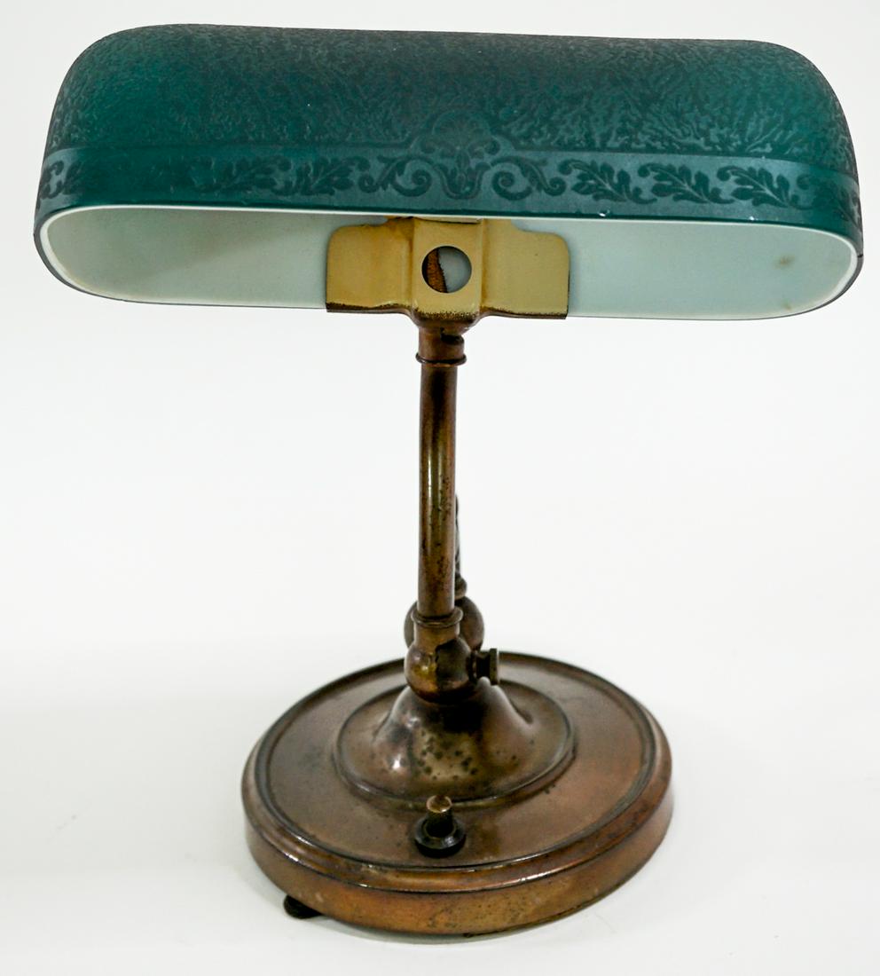Emeralite Desk Lamp with Green Etched Shade (1 of 5)