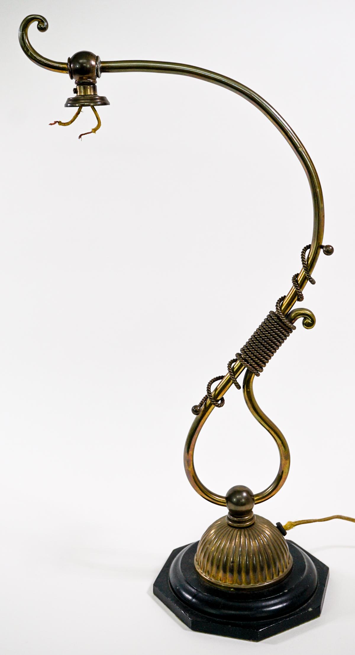 Vintage Brass and Metal Curved Lamp (1 of 5)