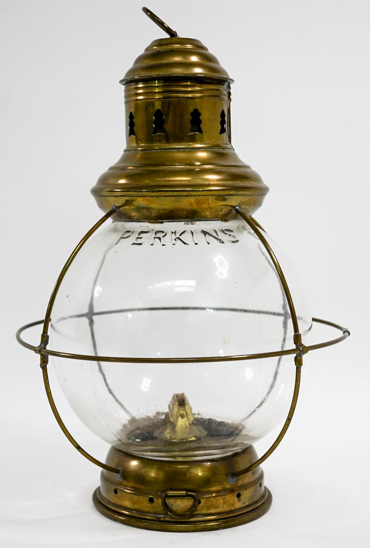 Perkins 6 Inch Antique Brass Ship's Lantern (1 of 7)
