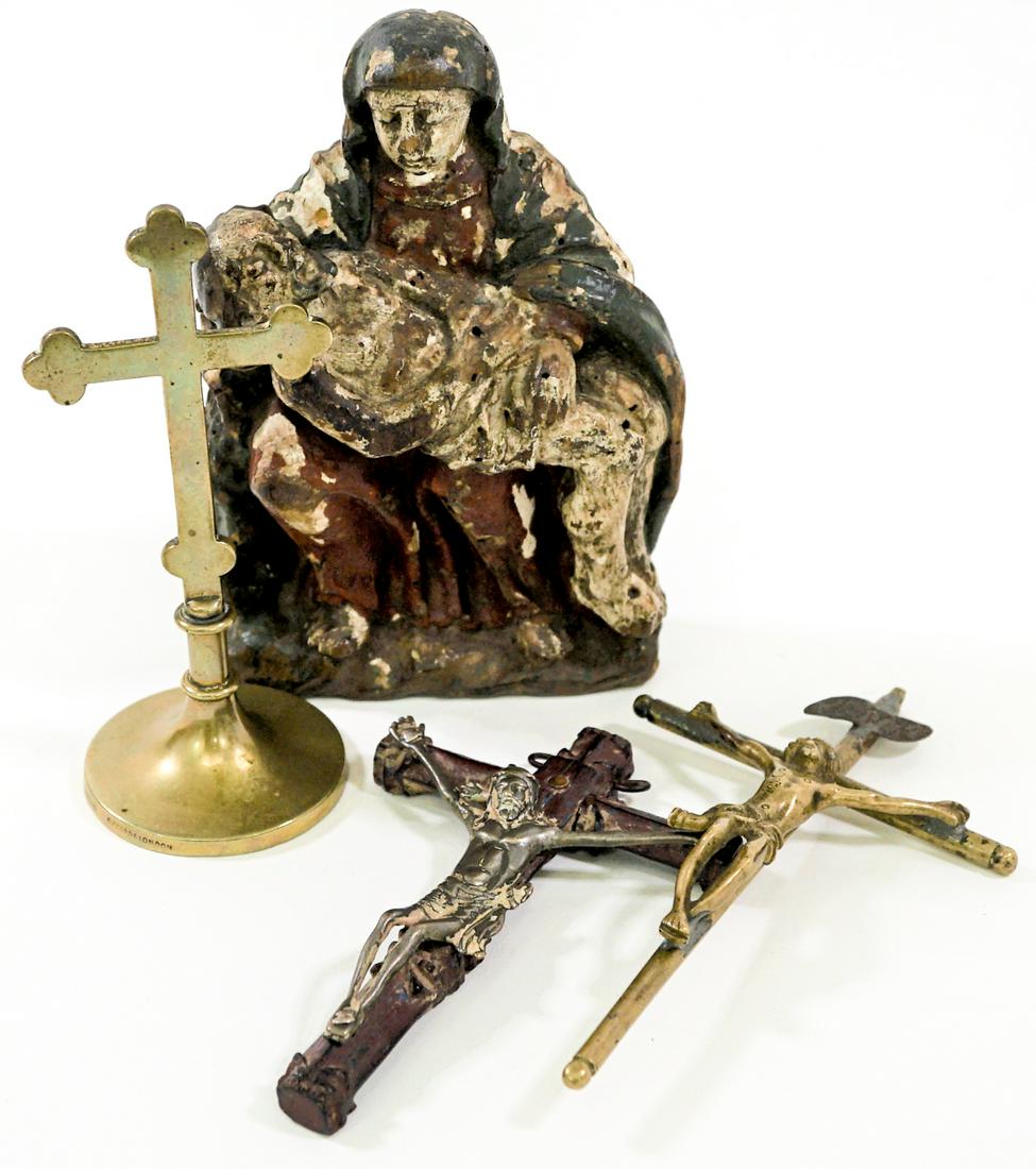 Antique (4) Crucifixes and Carving [Religious] (1 of 5)