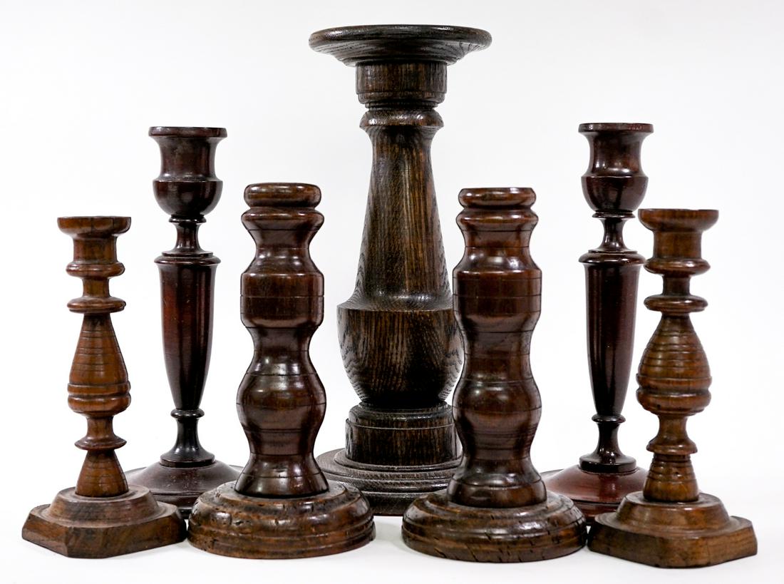 Vintage (7) Wood Candlestick Holders (1 of 11)