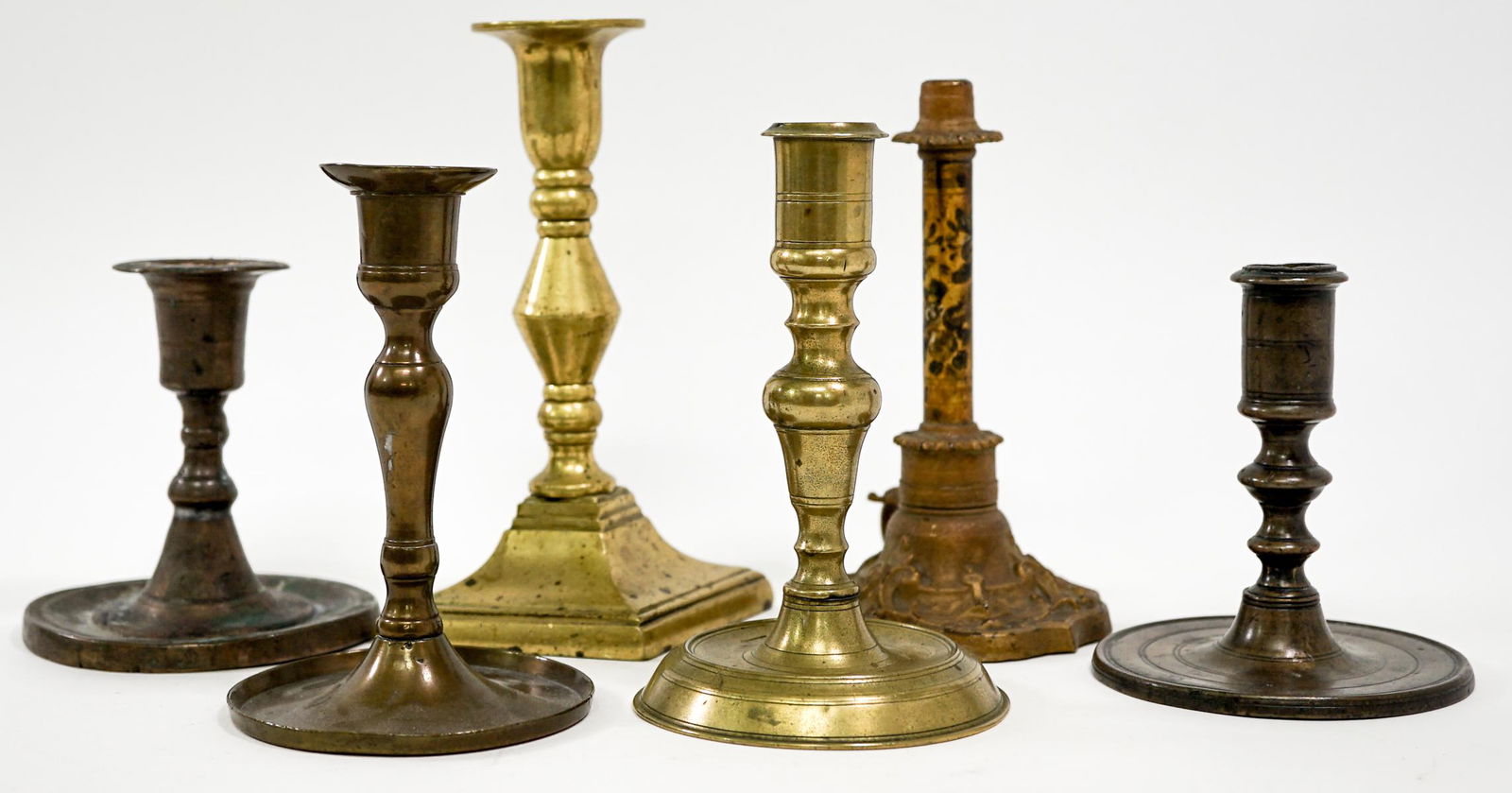 Antique (6) Brass Candlestick Holders (1 of 5)