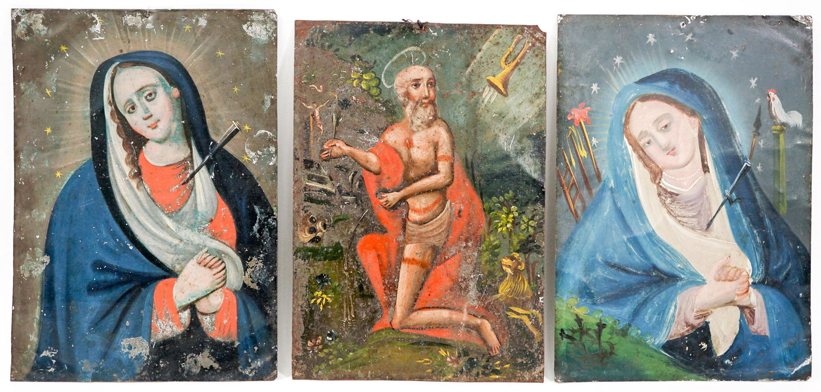 [Religious] Antique Paintings on Tin (3) (1 of 2)