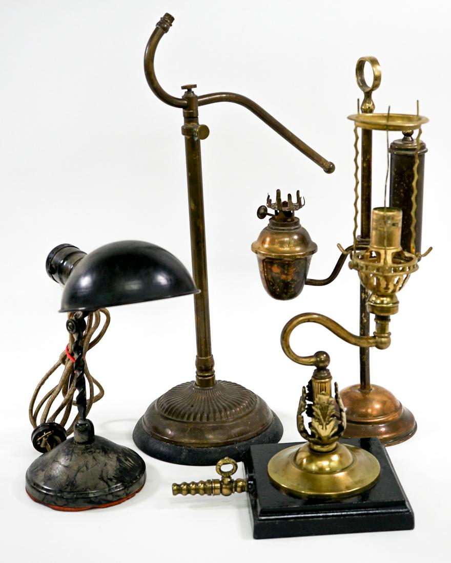 Antique (4) Lamp Bases (1 of 11)