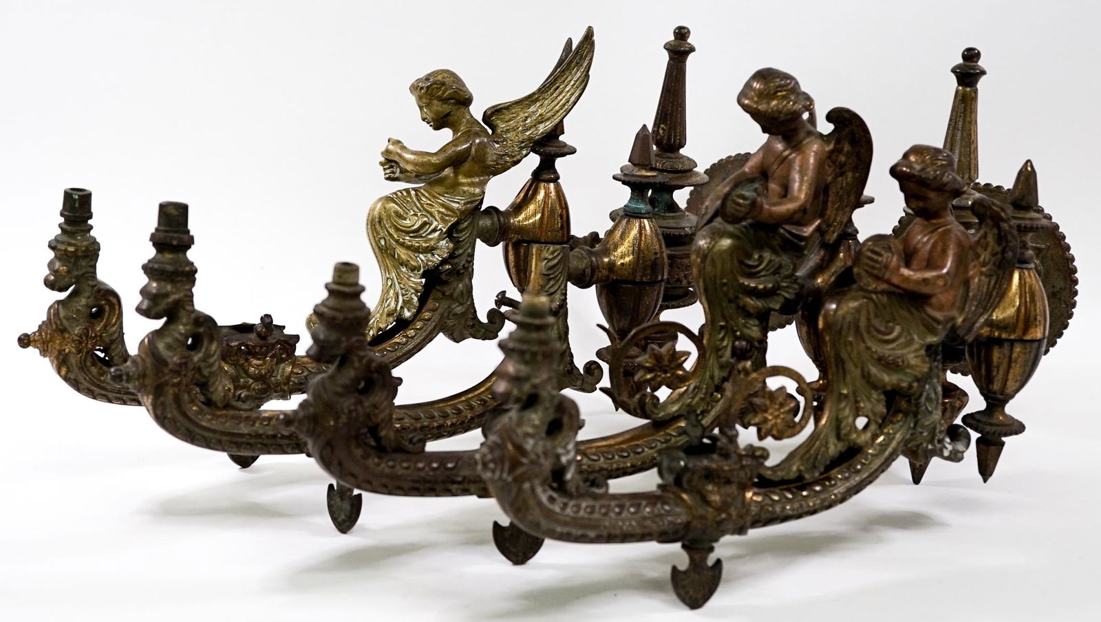 Pair Antique Gilt Bronze Figural Gas Sconces (1 of 18)