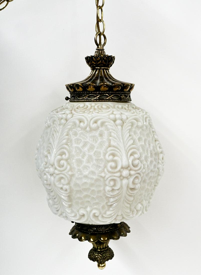 Large Vintage Milk Glass Hanging Light (1 of 3)