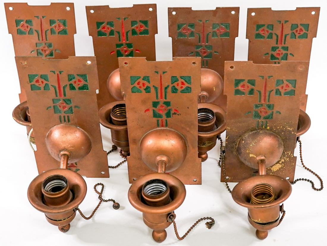 Antique Metal Arts and Crafts (7) Wall Sconces (1 of 7)