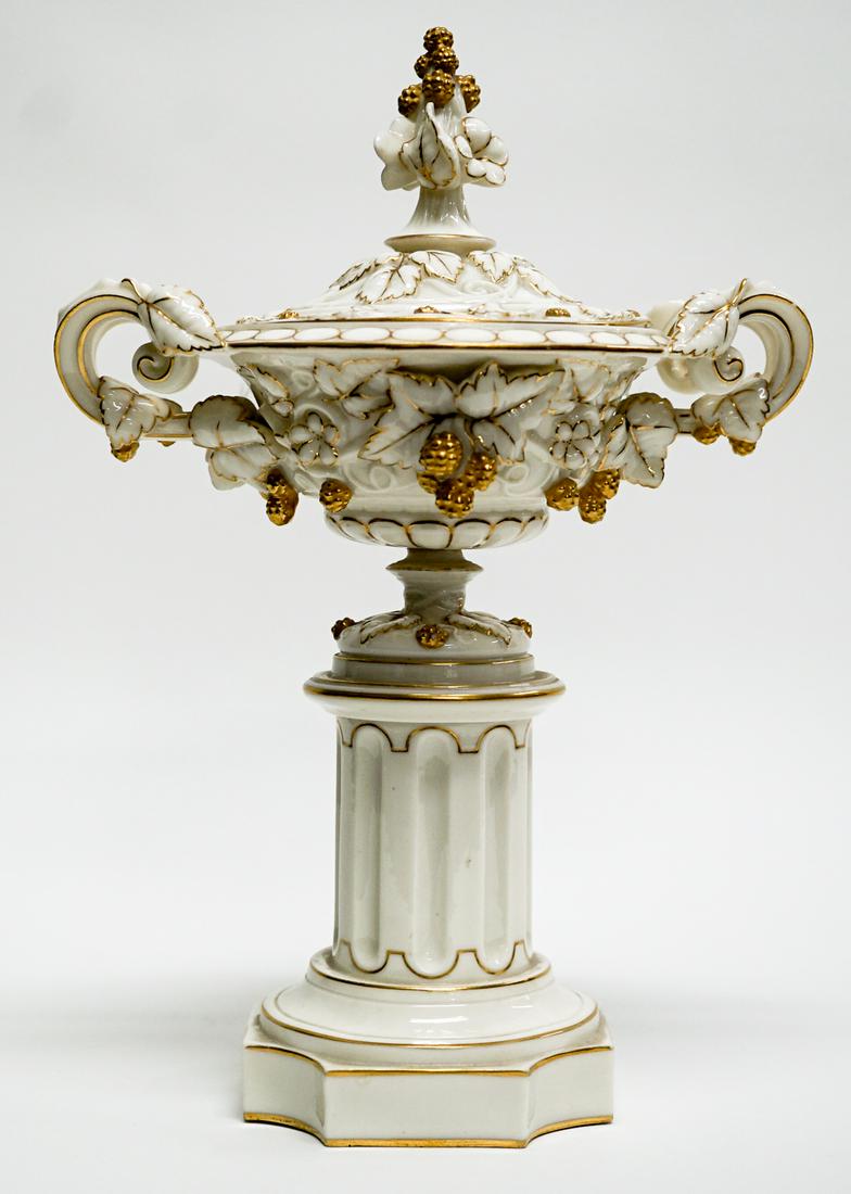 Antique Fine Porcelain Urn [Grapes, Leaves] (1 of 11)