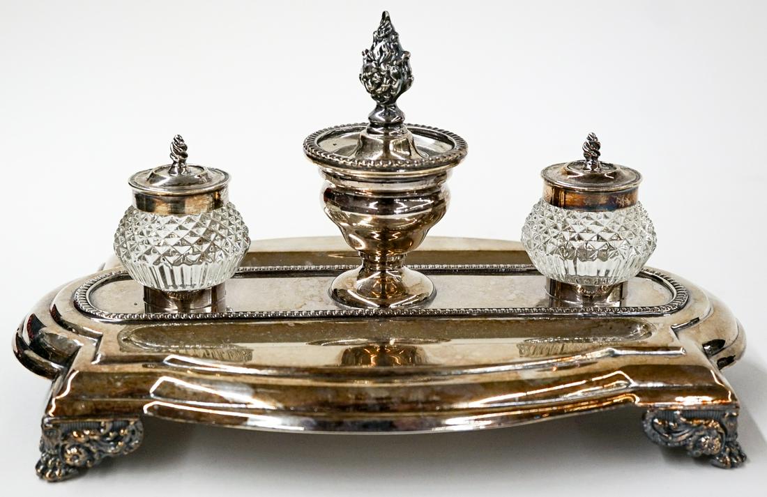 English Silver Plate Inkwell (1 of 7)