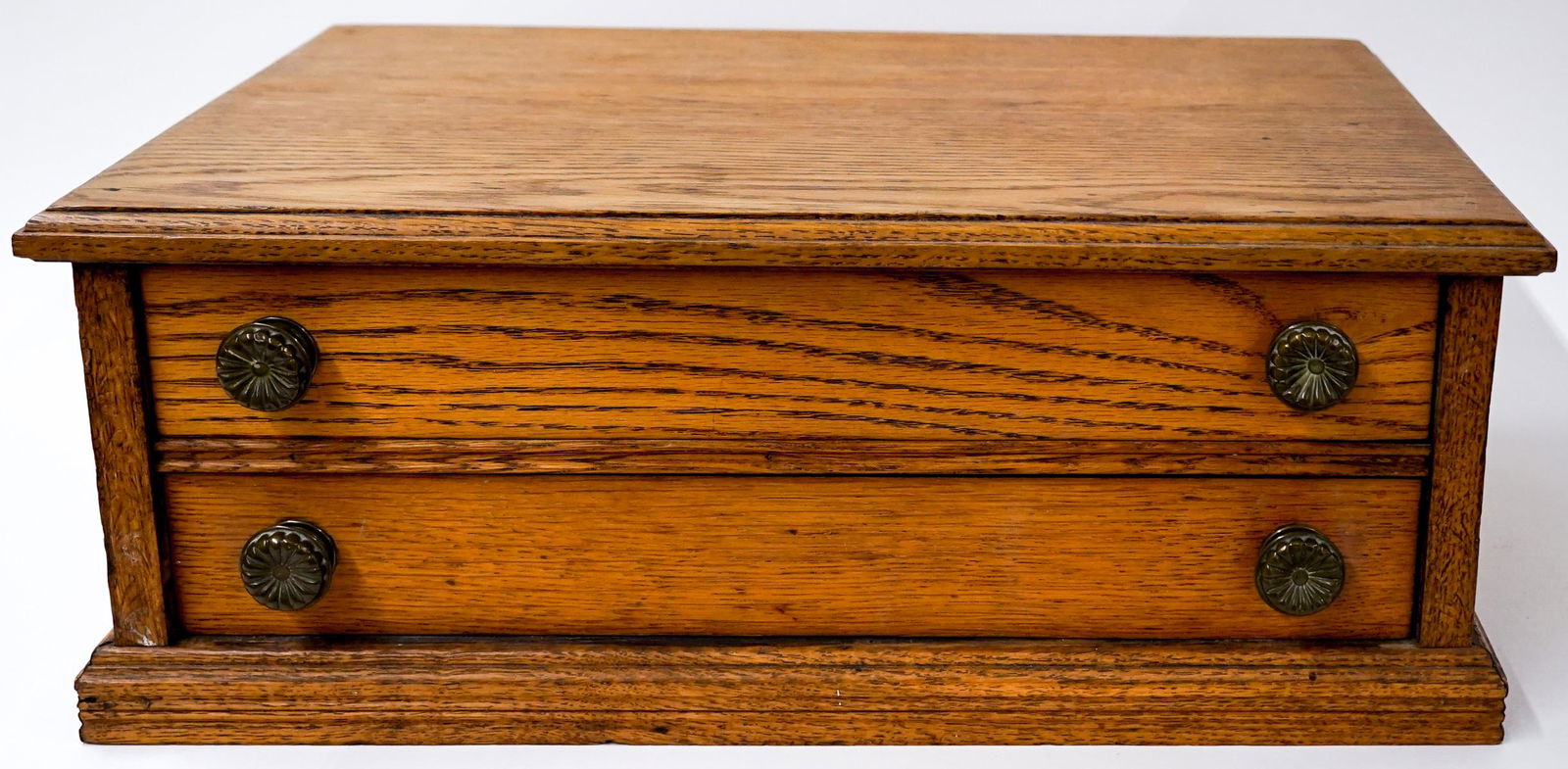 Antique Oak Two-Drawer Parts Cabinet (1 of 9)