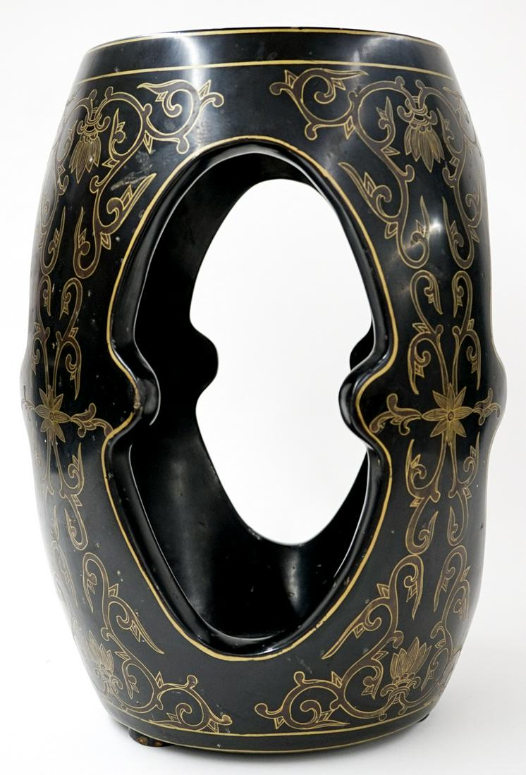 Asian Black Lacquered Garden Stool / Table (1 of 5)
