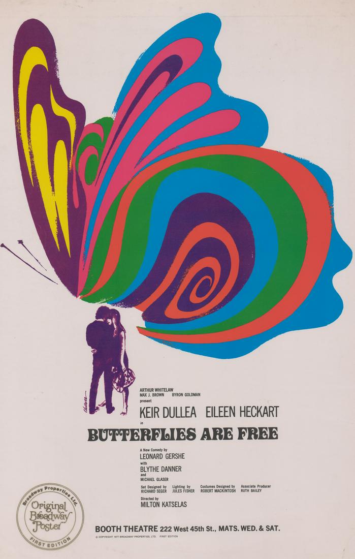 Butterflies Are Free Broadway Poster, First Ed. (1 of 3)