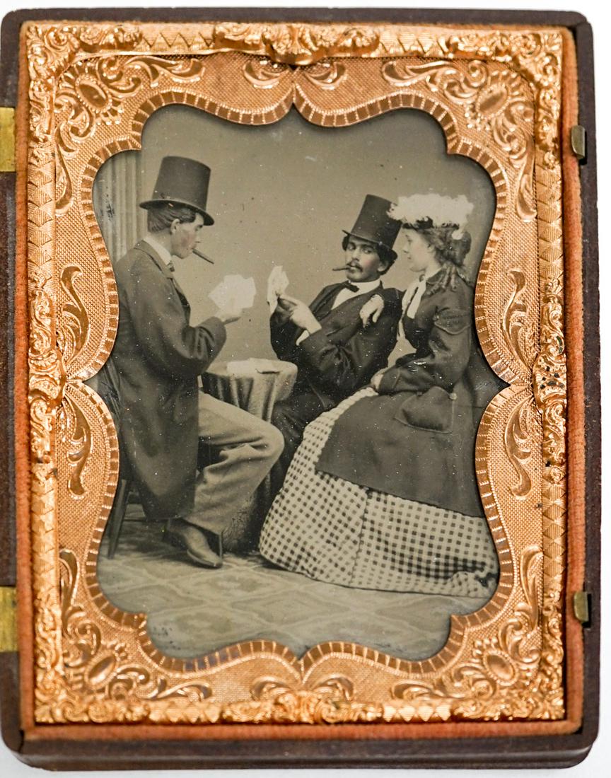 Tintype Gentlemen Playing Poker Quarter Plate (1 of 5)