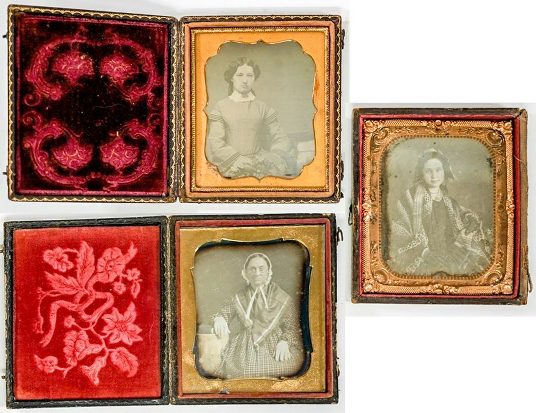 Three Sixth Plate Daguerreotypes of Women (1 of 4)