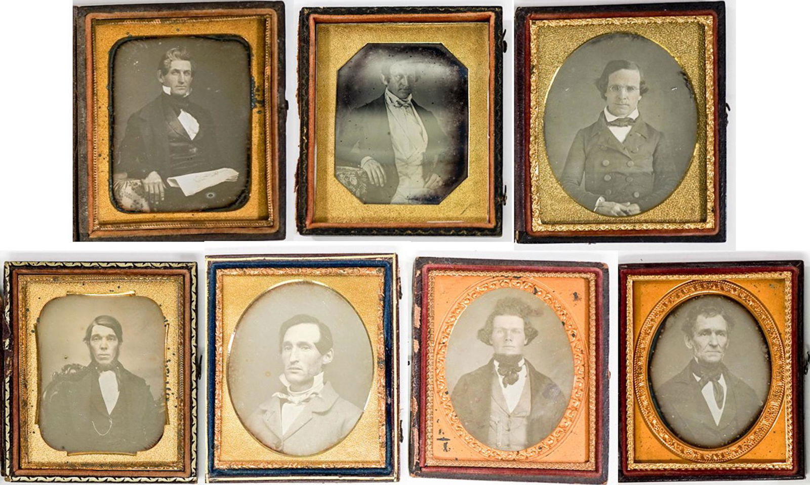 Seven Sixth Plate Daguerreotypes of Men (1 of 8)