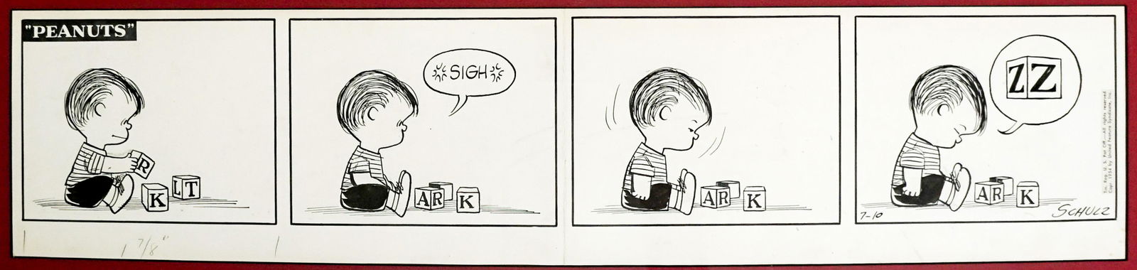 Charles Schulz Original Daily Strip 1954 Linus (1 of 6)