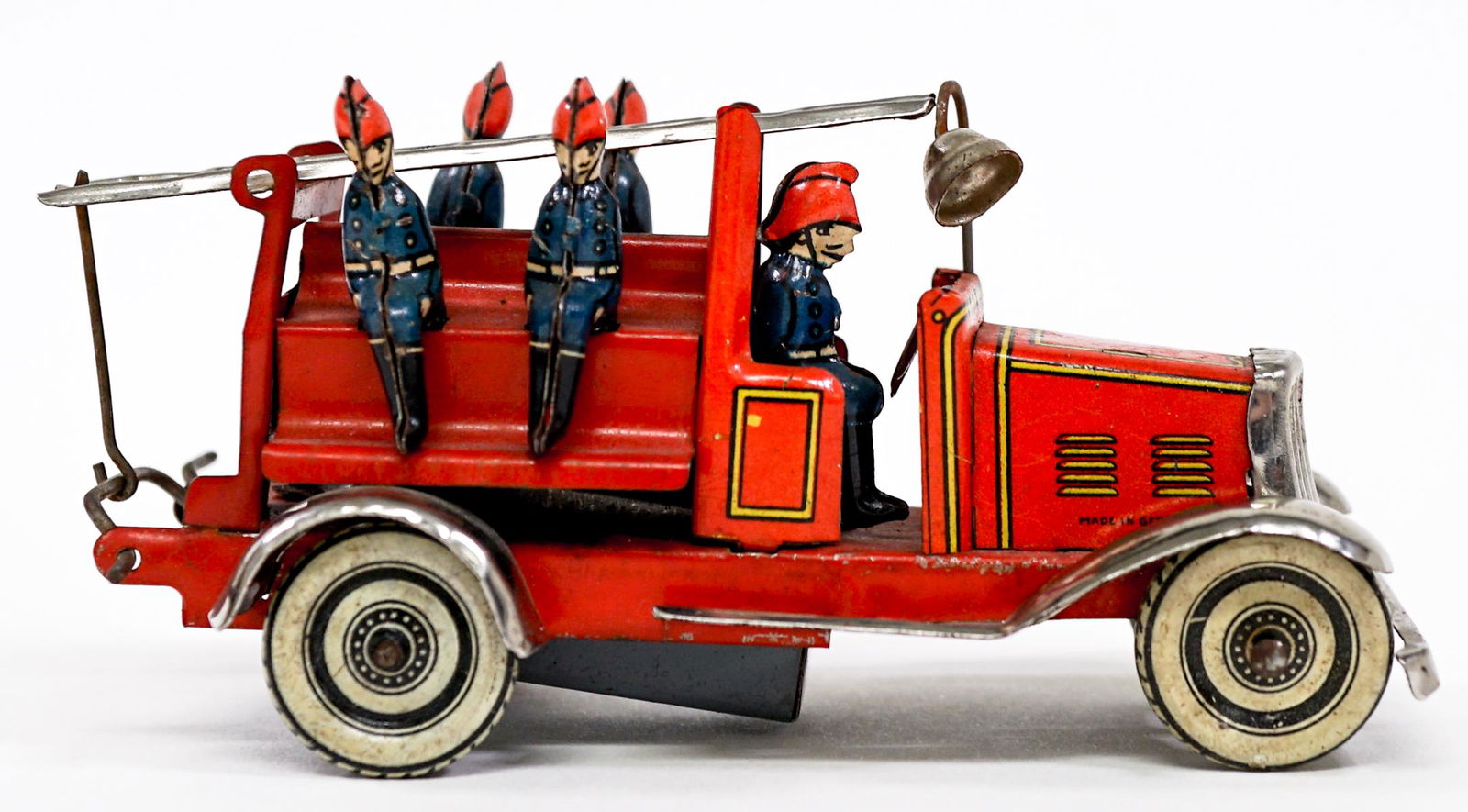 Tin Litho Friction Fire Brigade Truck (1 of 6)