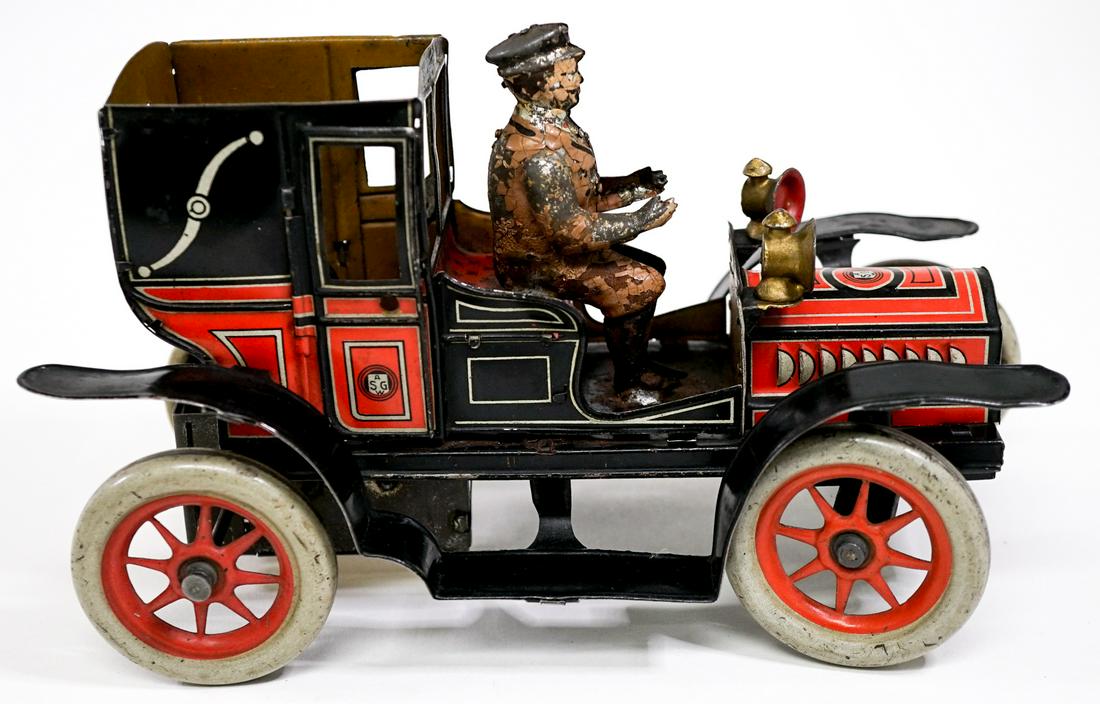 Gunthermann German Tin Litho Wind-Up Car (1 of 9)