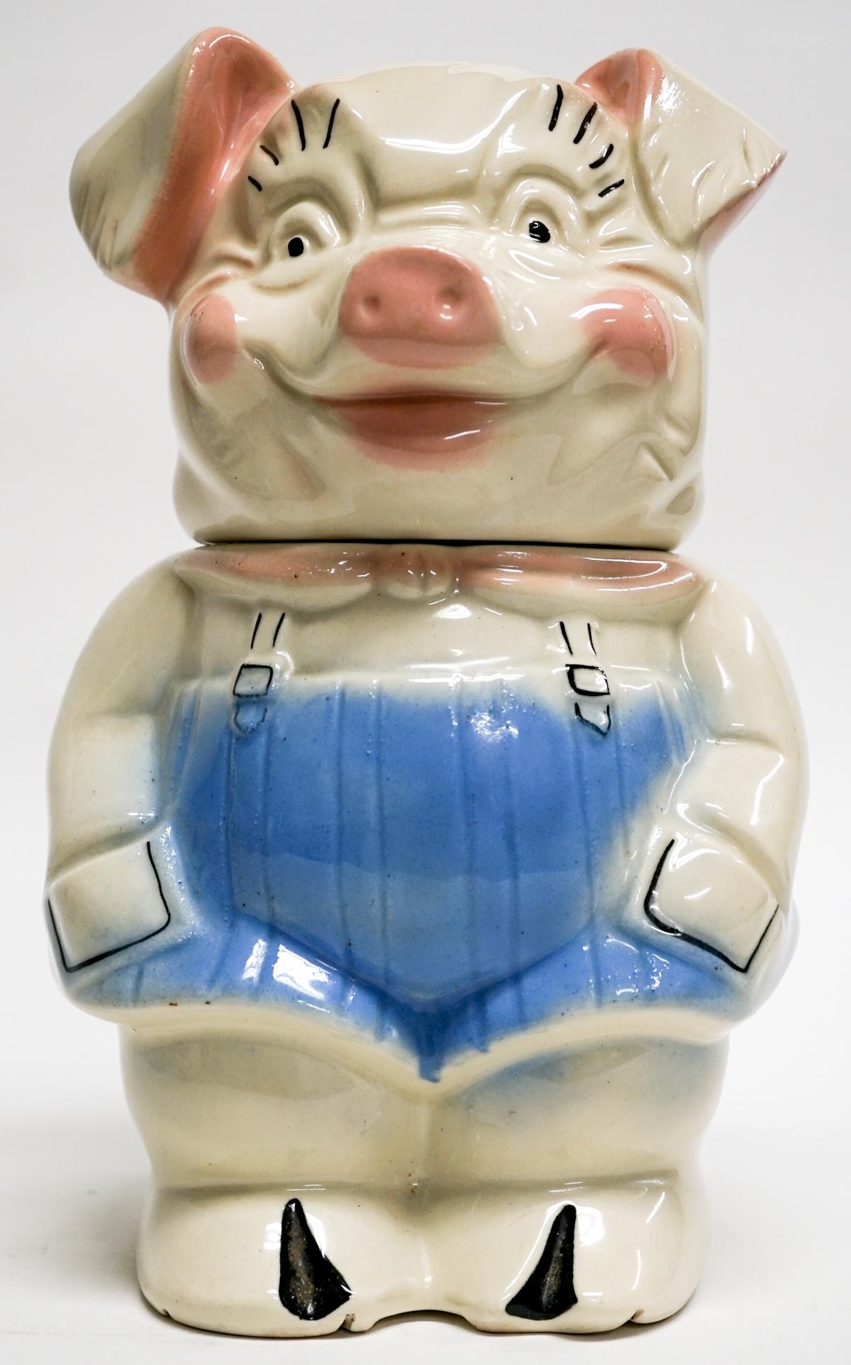 Vintage Pottery Pig Two-Headed Cookie Jar (1 of 6)