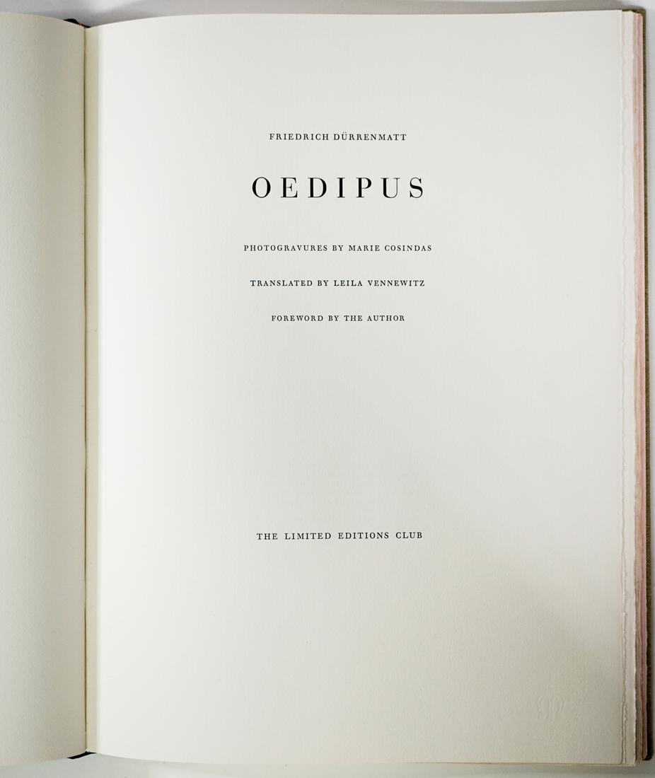 Oedipus by Durrenmatt 1989 Limited Signed (1 of 13)