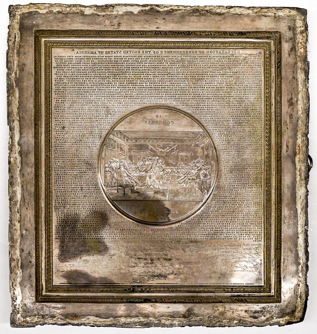 DECLARATION OF INDEPENDENCE Printing Plate (1 of 4)