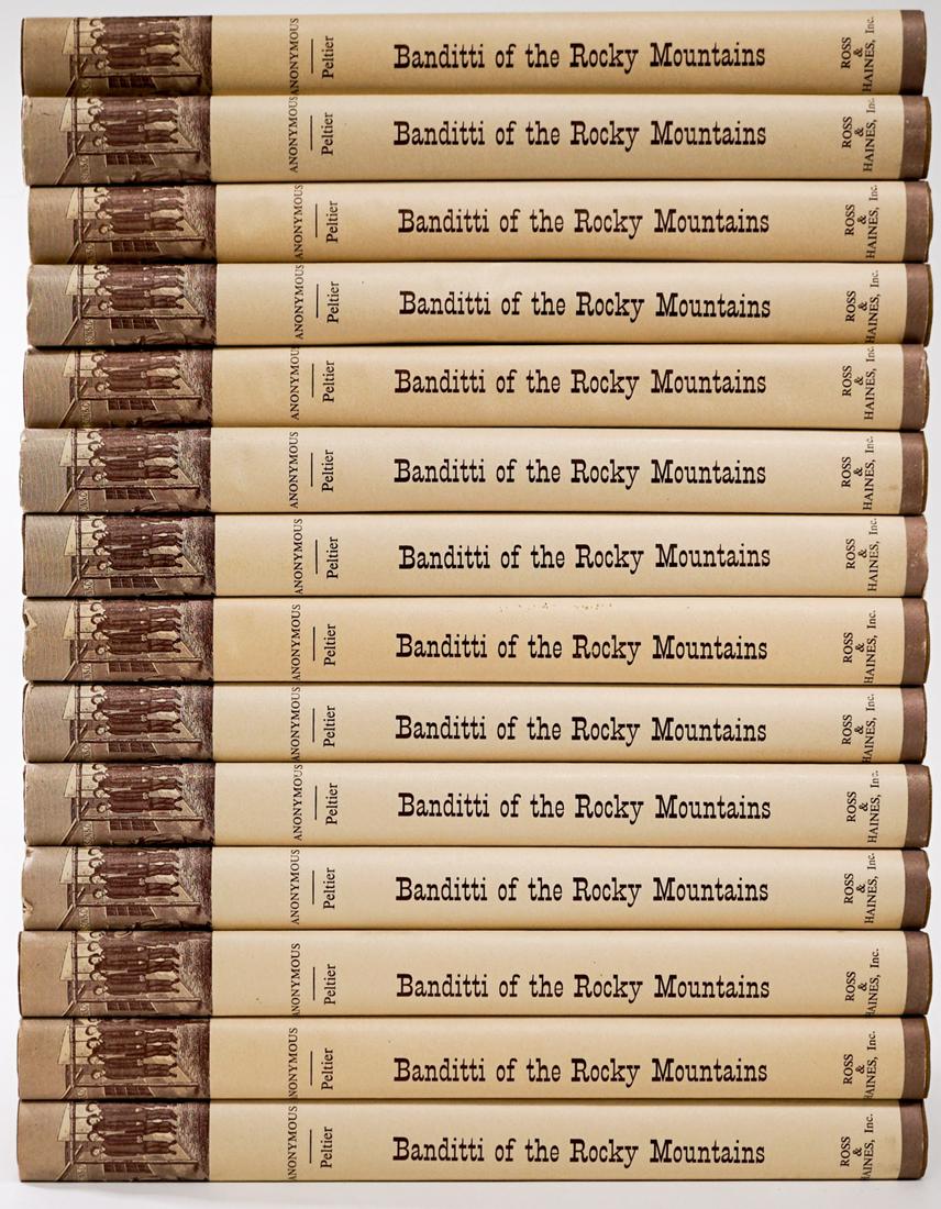 Banditti of the Rocky Mountains (14) 1964: Fourteen (14) Banditti of the Rocky Mountains and Vigilance Committee in Idaho. 1964 with dust jackets unclipped. Nr/Mint. Ross and Haines, Inc. Each measures 8.75 in. x 5.75 in. x 1 in. From a non-sm