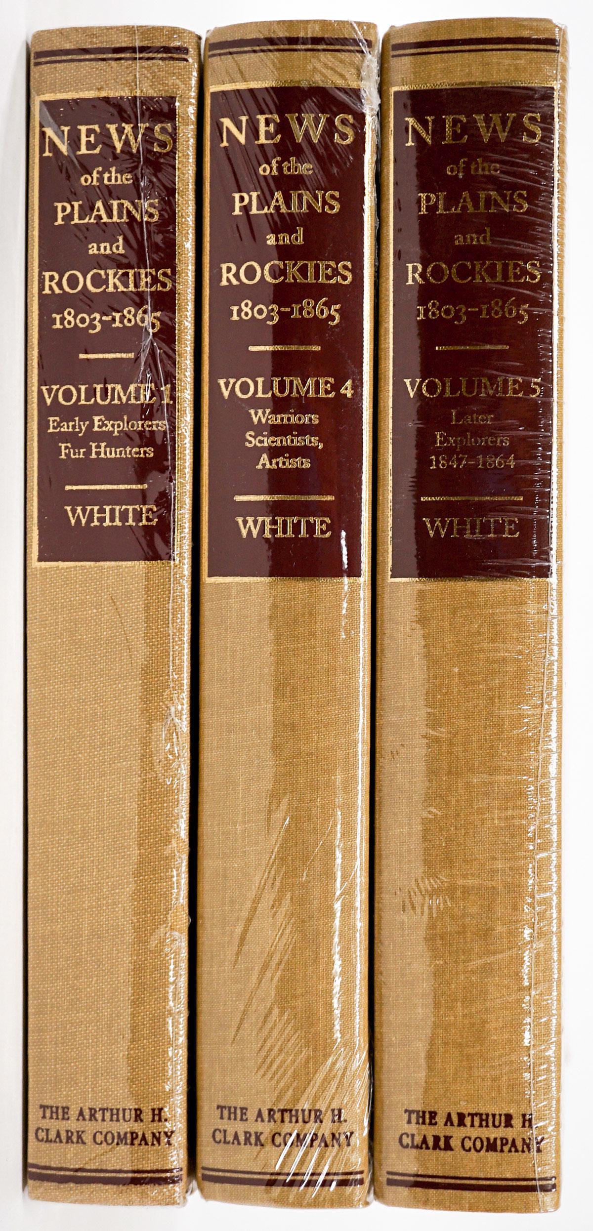 News of the Plains and Rockies V1, V4, V5 ONLY: News of the Plains and Rockies V1, V4 and V5 only. These are all publisher sealed. The Arthur B. Clark Co. Measure 10.125 in. x 7.25 in. x 5 in. From a non-smoking home and free of any odors. Provenan
