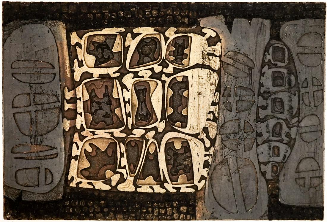 Masao Yoshida Color Aquatint [Atelier17, Abstract] (1 of 5)