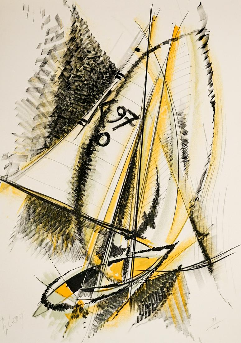 Roger Lersy Color Lithograph [Sailing, Modernist] (1 of 5)