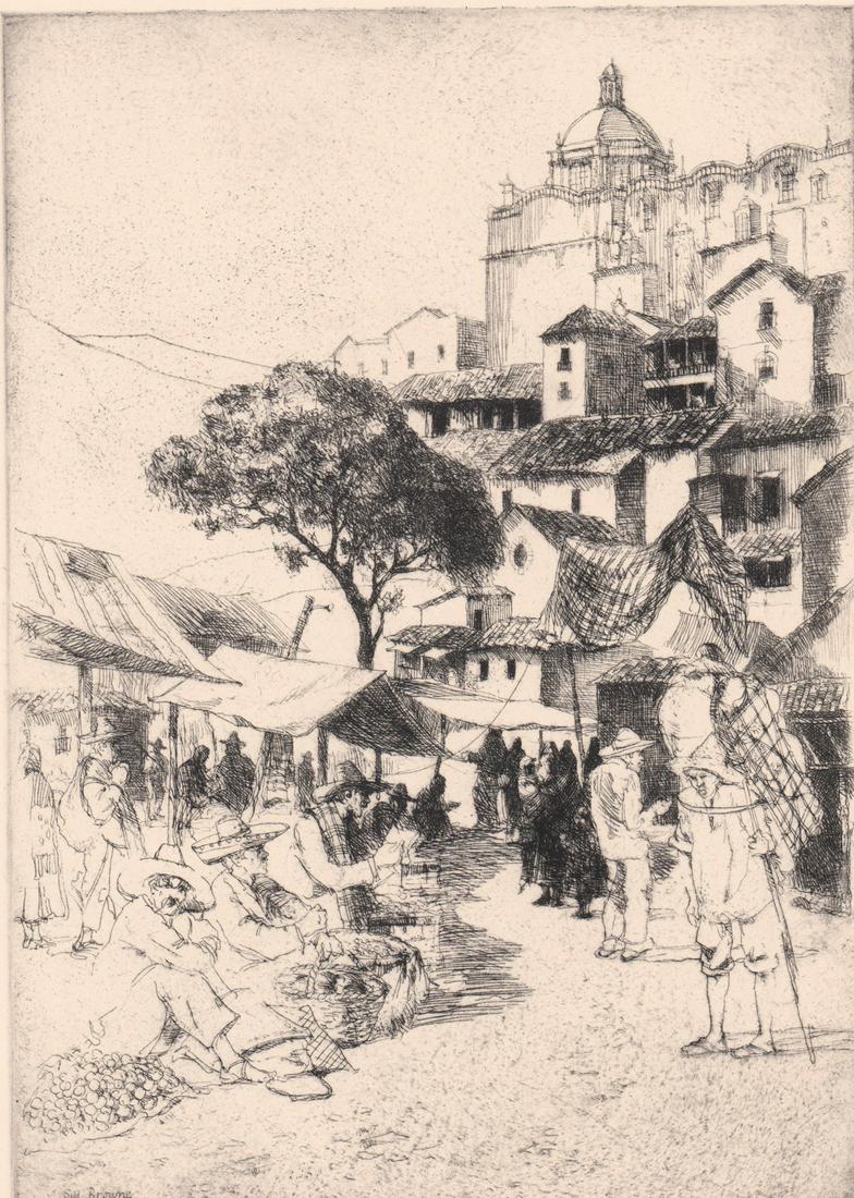 Syd Brown Etching [Mexico, Village] (1 of 5)