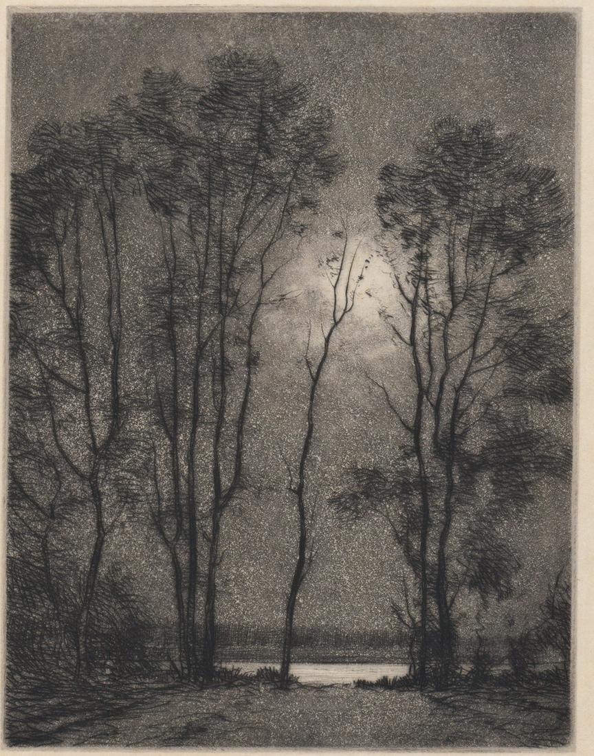 Robert H Nisbet Etching w/Aquatint [Moonlight, FL] (1 of 4)