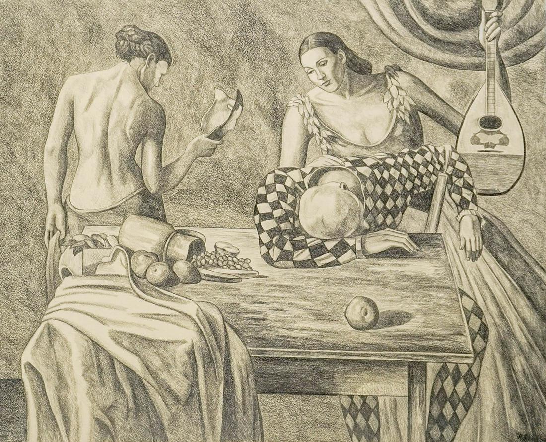 Robert Brackman Attributed Charcoal (1 of 4)